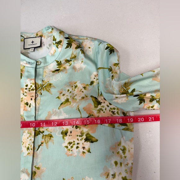Tuckernuck Aqua Watercolor Royal Shirt Dress Small - Picture 9 of 10